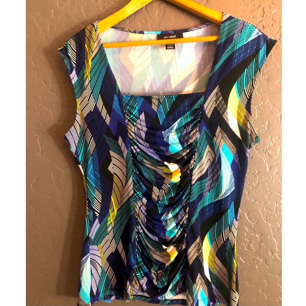 Pullover top, ruched with stretch